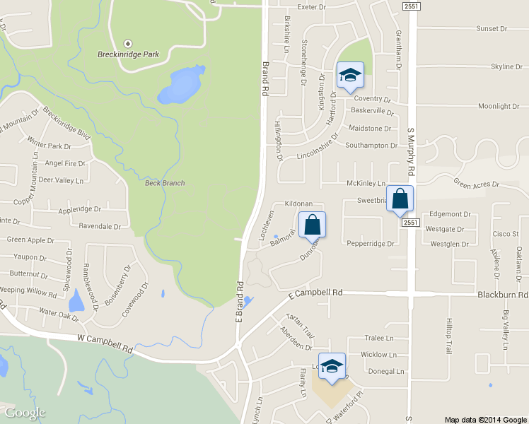 map of restaurants, bars, coffee shops, grocery stores, and more near 25 Lochleven in Richardson