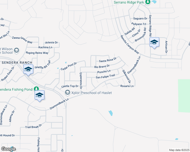 map of restaurants, bars, coffee shops, grocery stores, and more near 848 San Felipe Trail in Haslet