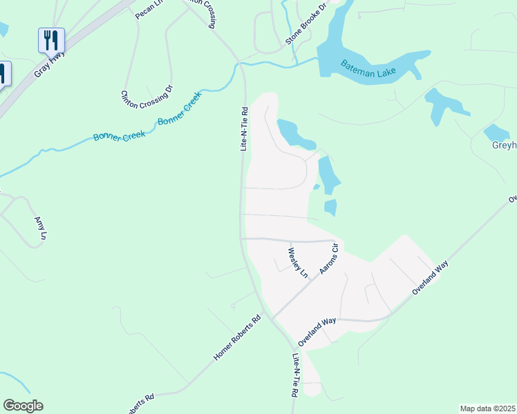 map of restaurants, bars, coffee shops, grocery stores, and more near 305 Walnut Grove Road in Gray
