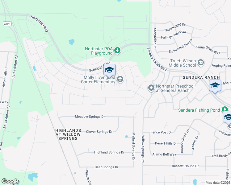 map of restaurants, bars, coffee shops, grocery stores, and more near 2101 Meadow Springs Drive in Haslet