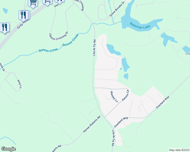 map of restaurants, bars, coffee shops, grocery stores, and more near 305 Walnut Grove Road in Gray