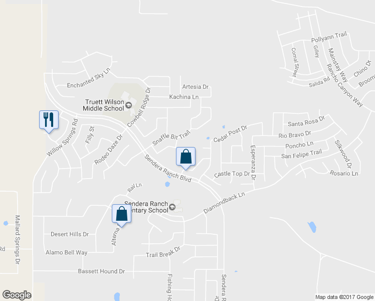 map of restaurants, bars, coffee shops, grocery stores, and more near 14180 Sendera Ranch Boulevard in Haslet