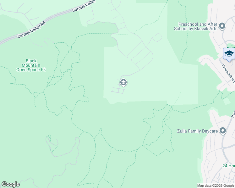 map of restaurants, bars, coffee shops, grocery stores, and more near Black Mountain Hike in San Diego