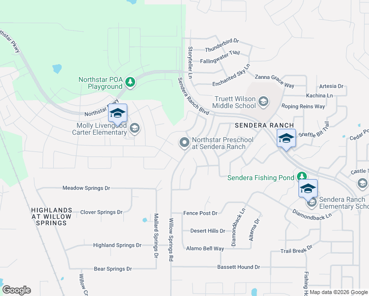 map of restaurants, bars, coffee shops, grocery stores, and more near 14081 Willow Springs Road in Haslet