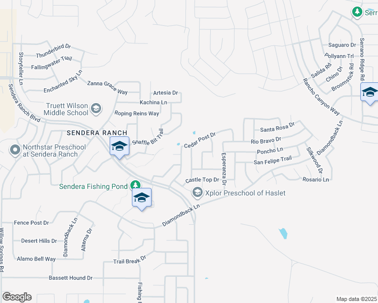 map of restaurants, bars, coffee shops, grocery stores, and more near 14153 Black Gold Trail in Haslet