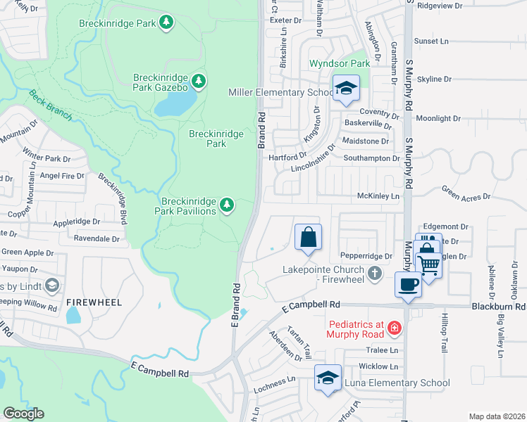 map of restaurants, bars, coffee shops, grocery stores, and more near 25 Lochleven in Richardson
