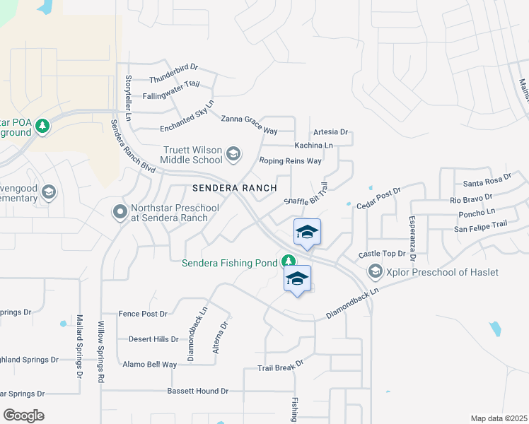 map of restaurants, bars, coffee shops, grocery stores, and more near 14109 Snaffle Bit Trail in Haslet