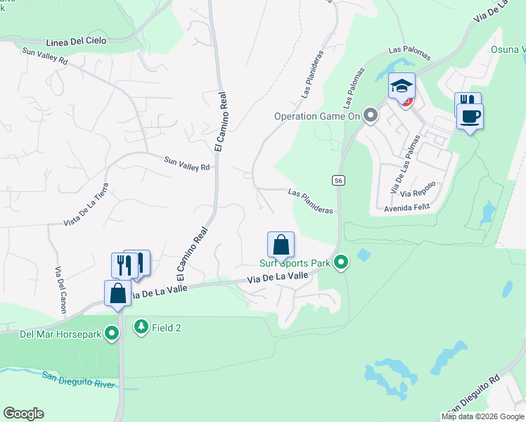 map of restaurants, bars, coffee shops, grocery stores, and more near 15148 Las Planideras in Rancho Santa Fe
