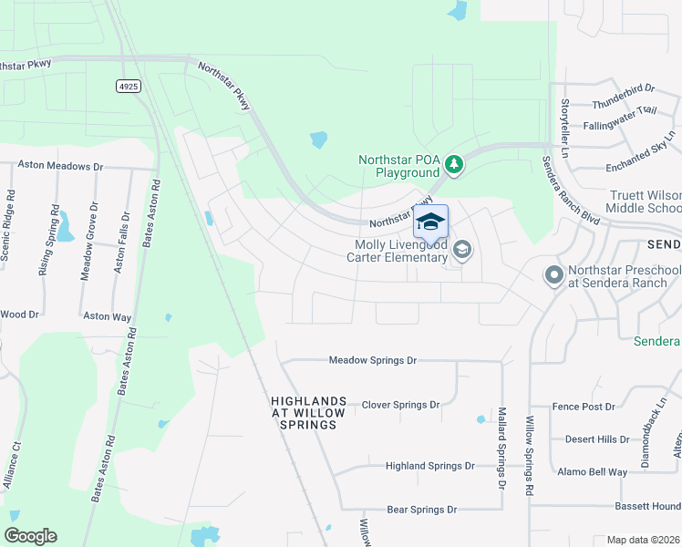 map of restaurants, bars, coffee shops, grocery stores, and more near 2113 Bellatrix Drive in Haslet