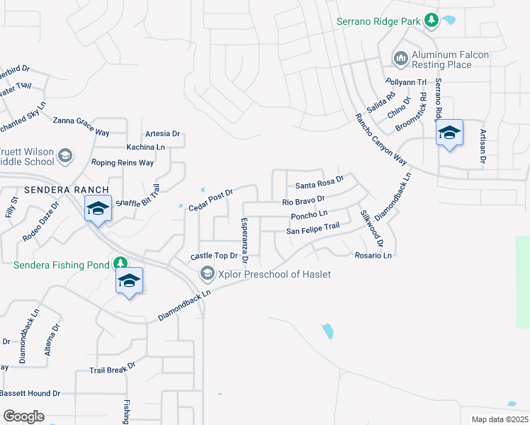 map of restaurants, bars, coffee shops, grocery stores, and more near 912 Poncho Lane in Haslet