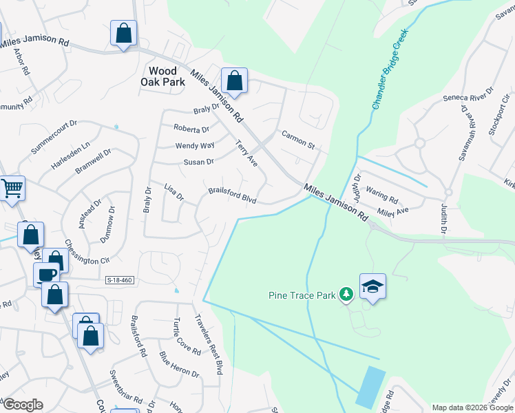 map of restaurants, bars, coffee shops, grocery stores, and more near 214 Terry Avenue in Summerville