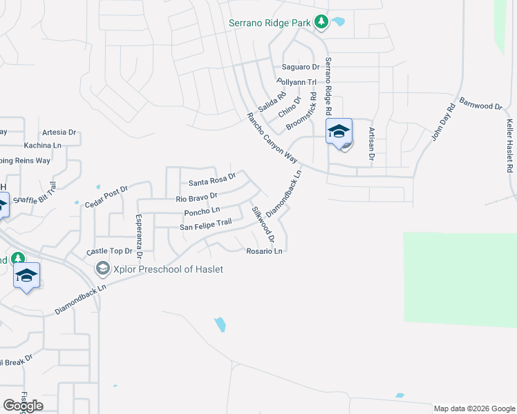map of restaurants, bars, coffee shops, grocery stores, and more near 14112 Silkwood Drive in Haslet