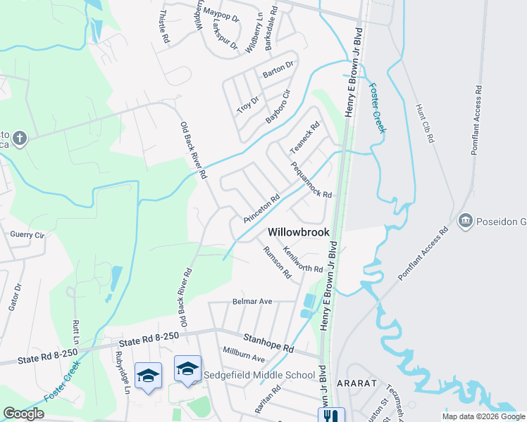 map of restaurants, bars, coffee shops, grocery stores, and more near 20 Delaware Road in Goose Creek