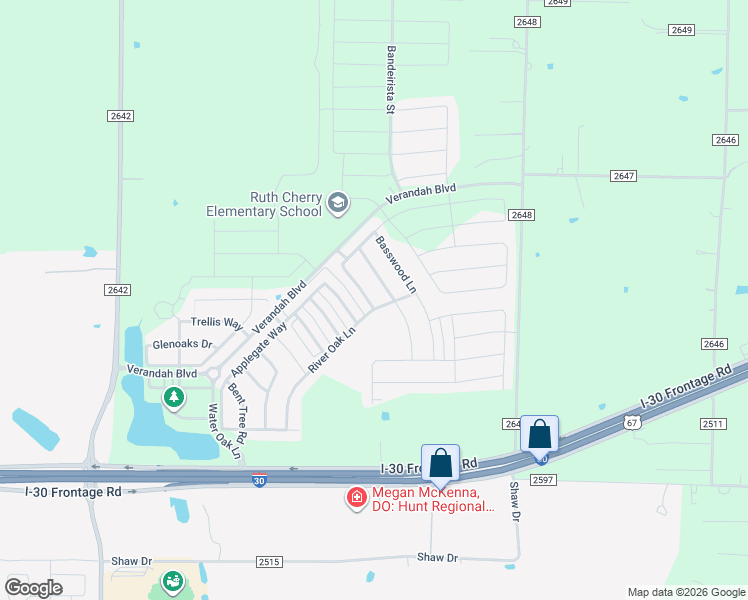 map of restaurants, bars, coffee shops, grocery stores, and more near 1204 Alder Tree Lane in Royse City