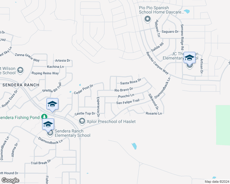 map of restaurants, bars, coffee shops, grocery stores, and more near 841 Rio Bravo Drive in Haslet