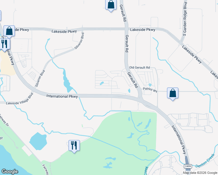 map of restaurants, bars, coffee shops, grocery stores, and more near 1258 Casselberry Drive in Flower Mound