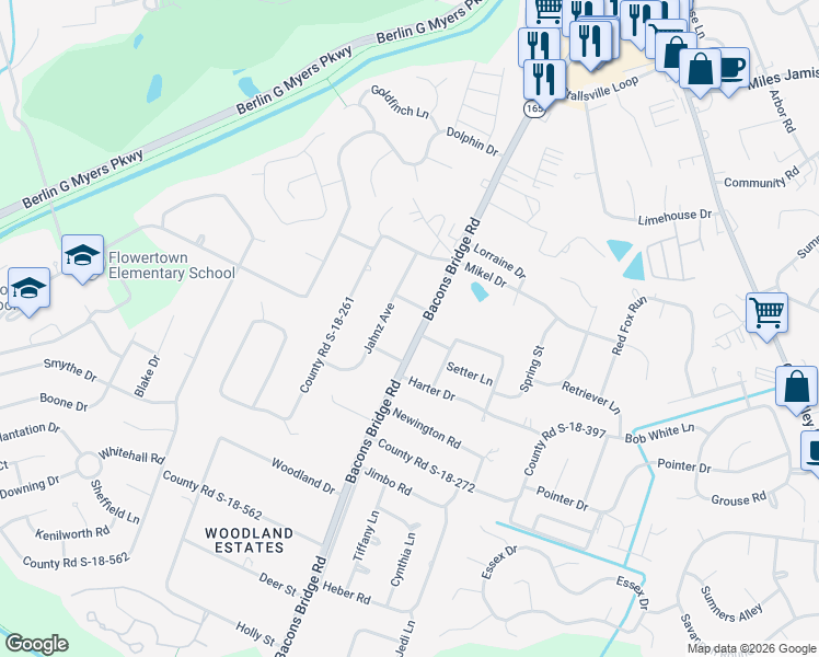 map of restaurants, bars, coffee shops, grocery stores, and more near 1420 Bacons Bridge Road in Summerville
