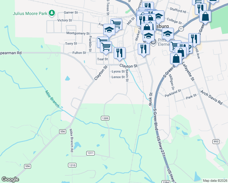 map of restaurants, bars, coffee shops, grocery stores, and more near 218 Simms Street in Pittsburg