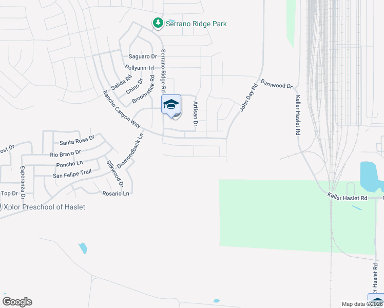 map of restaurants, bars, coffee shops, grocery stores, and more near 400 Blue Crow Lane in Haslet