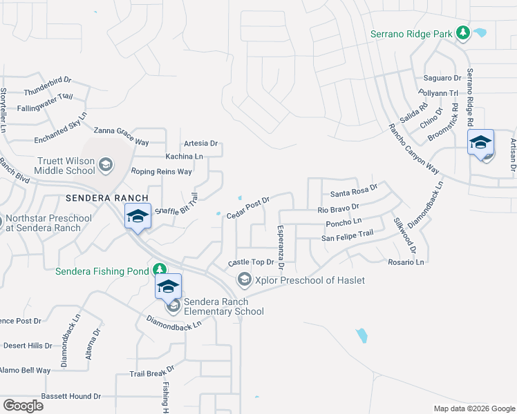 map of restaurants, bars, coffee shops, grocery stores, and more near 14300 Cedar Post Drive in Haslet