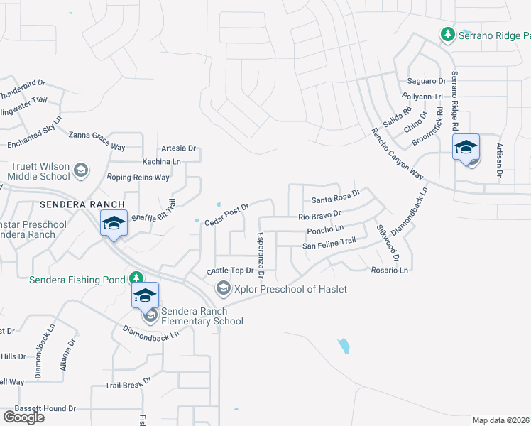 map of restaurants, bars, coffee shops, grocery stores, and more near 924 Rio Bravo Drive in Haslet