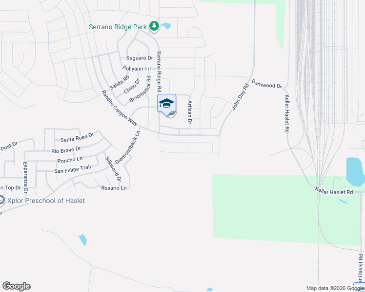 map of restaurants, bars, coffee shops, grocery stores, and more near 400 Blue Crow Lane in Haslet