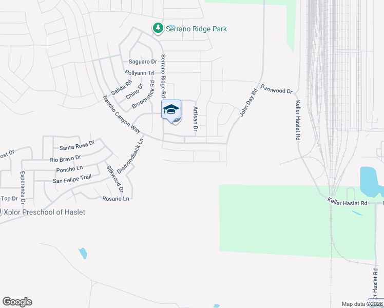 map of restaurants, bars, coffee shops, grocery stores, and more near 400 Blue Crow Lane in Haslet