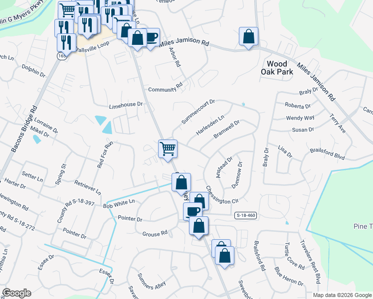map of restaurants, bars, coffee shops, grocery stores, and more near 113 Summercourt Drive in Summerville