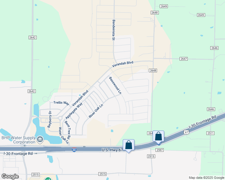 map of restaurants, bars, coffee shops, grocery stores, and more near 1224 Silver Maple Lane in Royse City