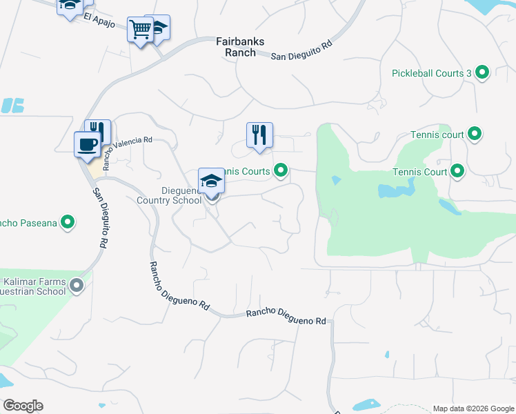 map of restaurants, bars, coffee shops, grocery stores, and more near 6067 Paseo Valencia in Del Mar