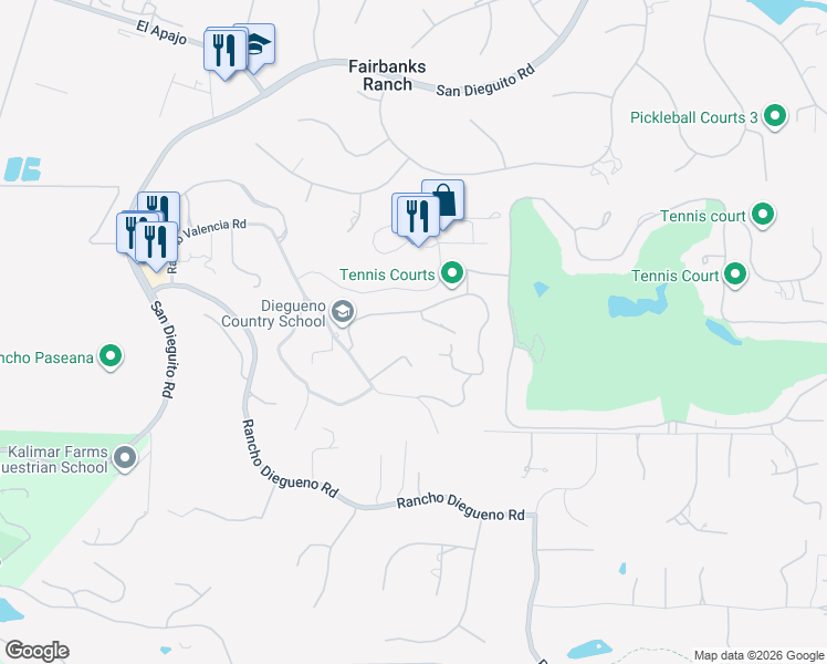 map of restaurants, bars, coffee shops, grocery stores, and more near 6067 Paseo Valencia in Del Mar