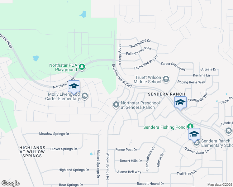 map of restaurants, bars, coffee shops, grocery stores, and more near 1752 Falling Star Drive in Haslet