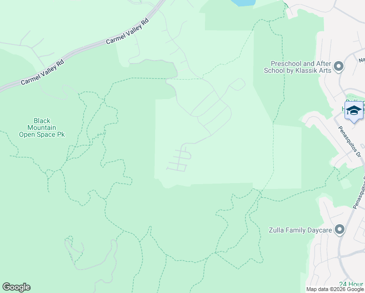 map of restaurants, bars, coffee shops, grocery stores, and more near Black Mountain Hike in San Diego