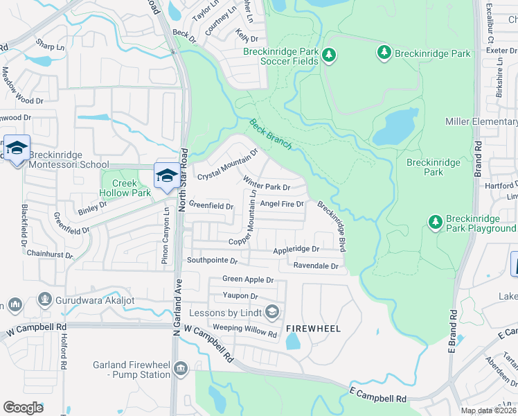 map of restaurants, bars, coffee shops, grocery stores, and more near 4600 Deer Valley Lane in Richardson
