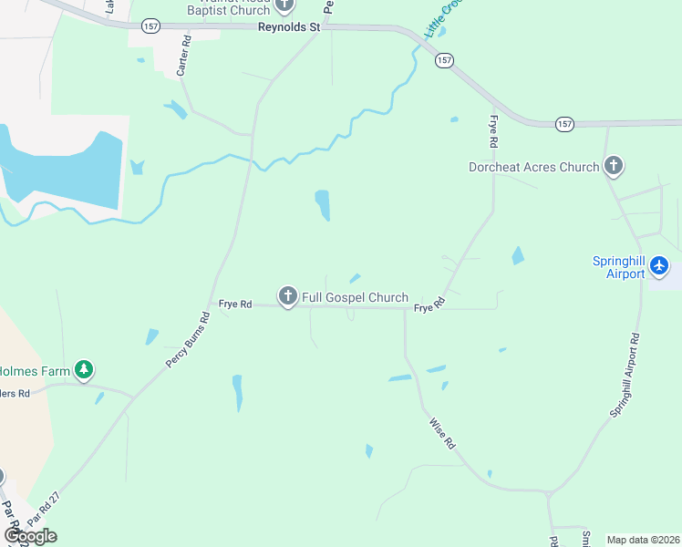 map of restaurants, bars, coffee shops, grocery stores, and more near 141 Rosewood Road in Springhill