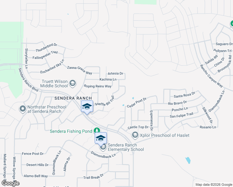 map of restaurants, bars, coffee shops, grocery stores, and more near 14308 Snaffle Bit Trail in Haslet