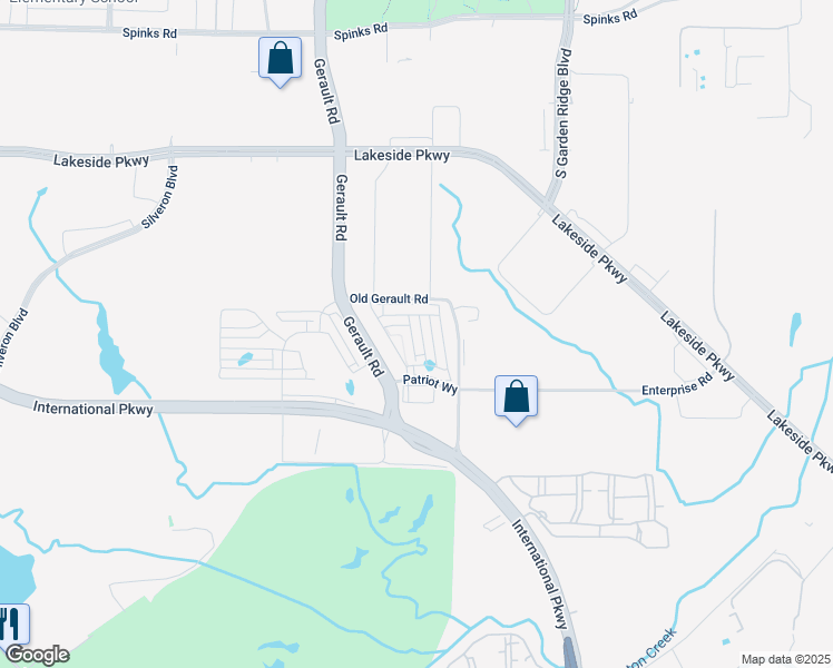 map of restaurants, bars, coffee shops, grocery stores, and more near 264 Harbor Hills Drive in Flower Mound