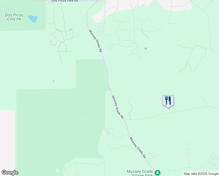 map of restaurants, bars, coffee shops, grocery stores, and more near 15141 Mussey Grade Road in Ramona