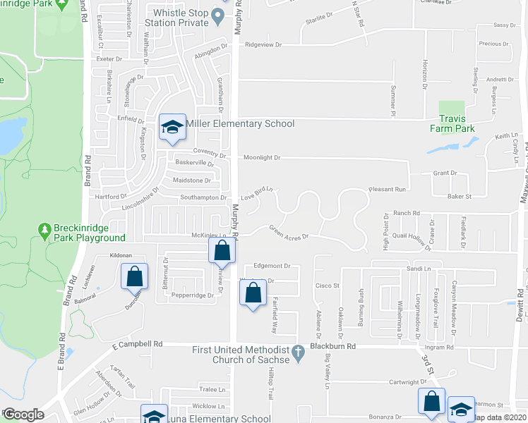 map of restaurants, bars, coffee shops, grocery stores, and more near 1038 Mockingbird Hill Court in Murphy