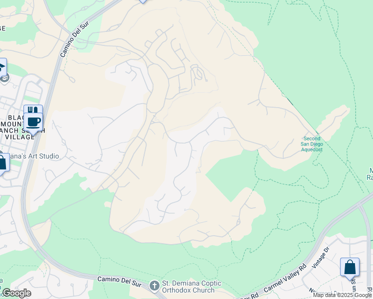 map of restaurants, bars, coffee shops, grocery stores, and more near 14962 Sendero Angelica in San Diego