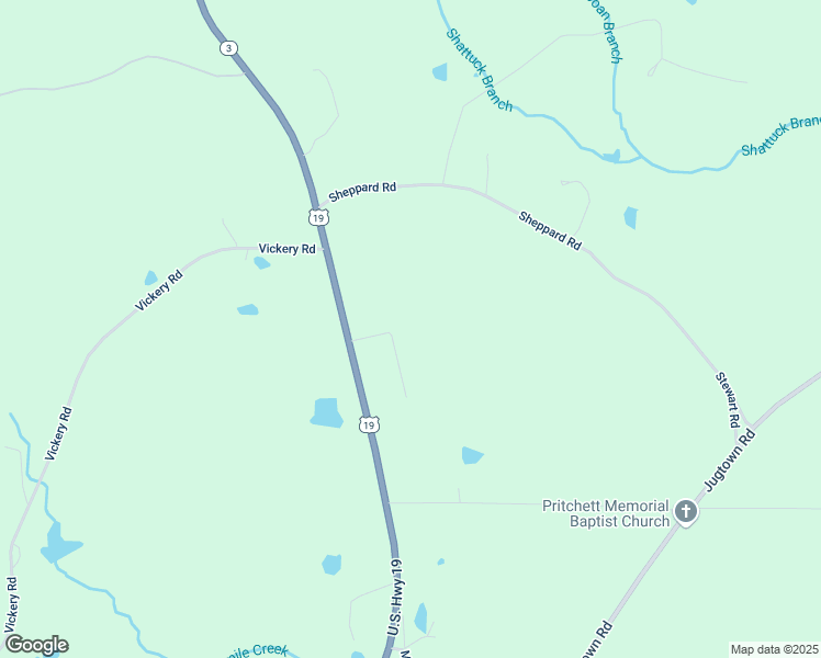 map of restaurants, bars, coffee shops, grocery stores, and more near Stage Coach Road in Meansville