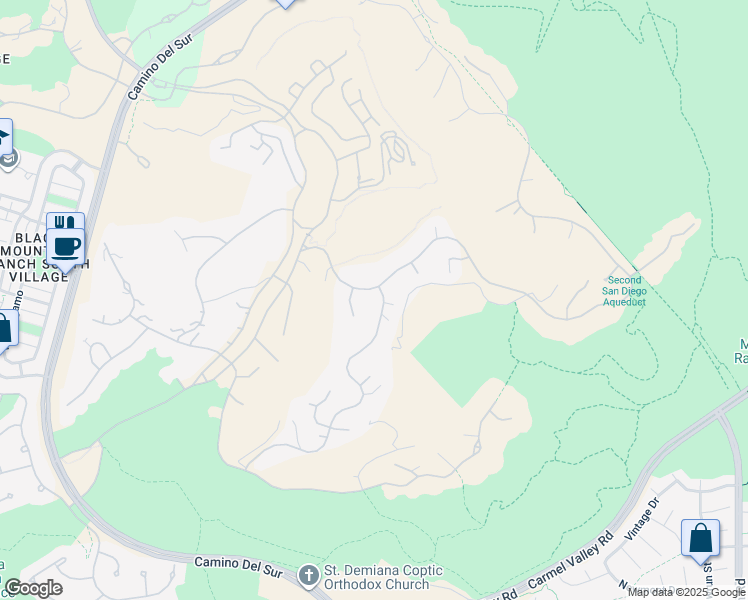 map of restaurants, bars, coffee shops, grocery stores, and more near 14962 Sendero Angelica in San Diego