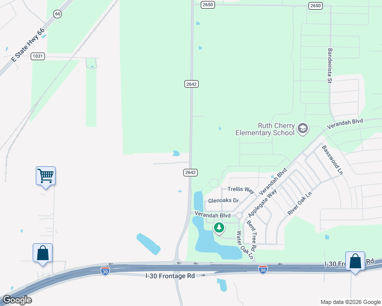 map of restaurants, bars, coffee shops, grocery stores, and more near Farm to Market Road 2642 in Royse City
