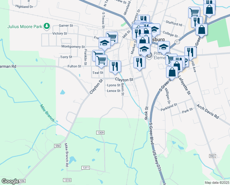 map of restaurants, bars, coffee shops, grocery stores, and more near 201 Lenox Street in Pittsburg