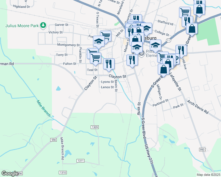 map of restaurants, bars, coffee shops, grocery stores, and more near 201 Lenox Street in Pittsburg