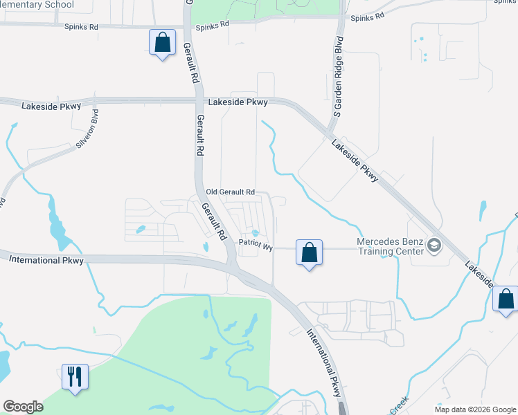 map of restaurants, bars, coffee shops, grocery stores, and more near 264 Harbor Hills Drive in Flower Mound