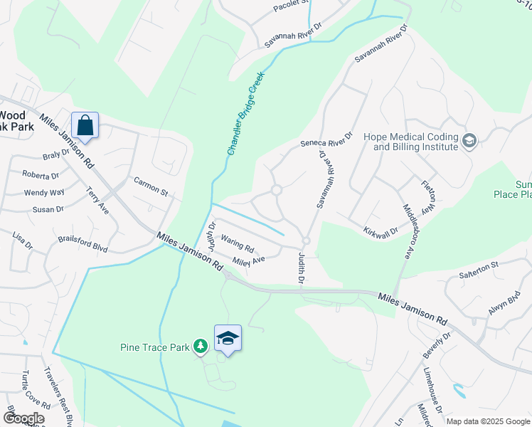 map of restaurants, bars, coffee shops, grocery stores, and more near 122 Lynches River Drive in Summerville