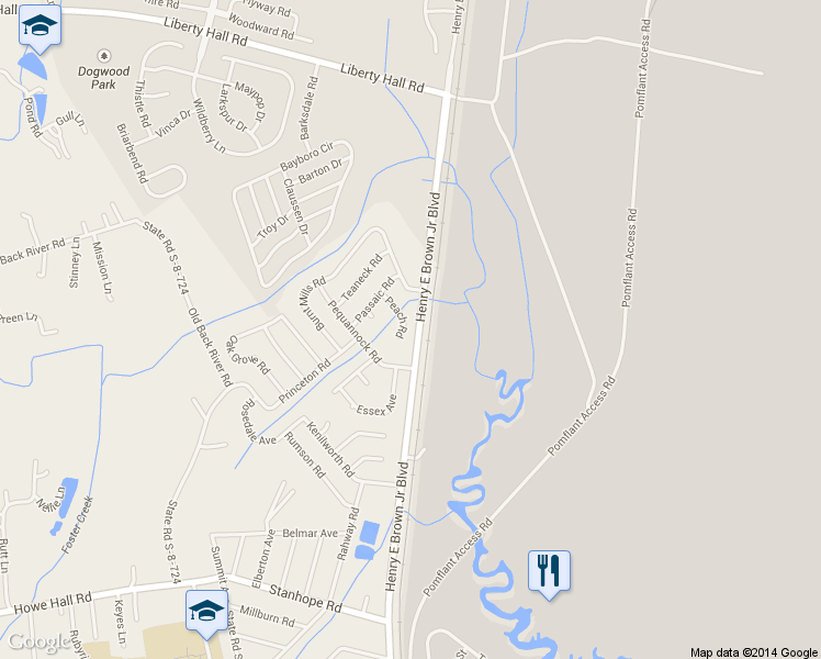 map of restaurants, bars, coffee shops, grocery stores, and more near 111 Peach Road in Goose Creek
