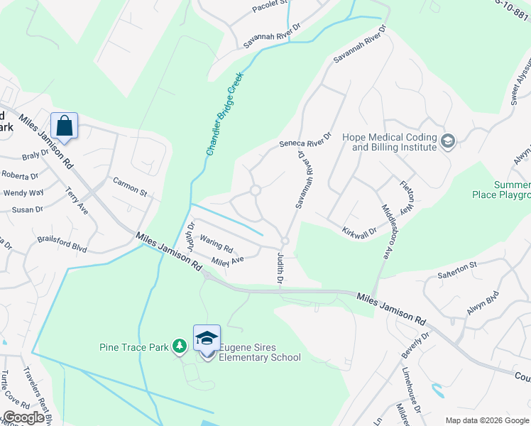 map of restaurants, bars, coffee shops, grocery stores, and more near 131 Lake Jogassee Drive in Summerville