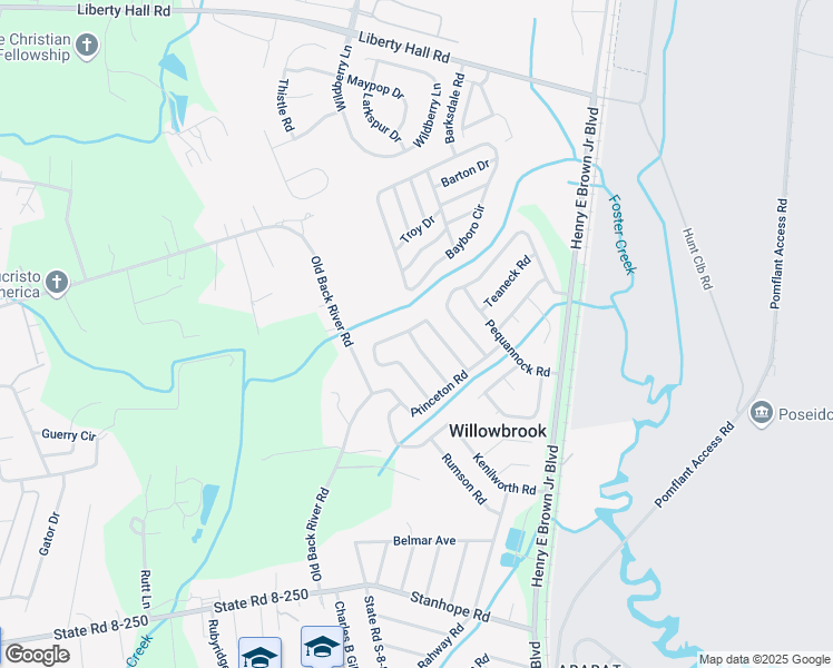 map of restaurants, bars, coffee shops, grocery stores, and more near 36 Delaware Road in Goose Creek